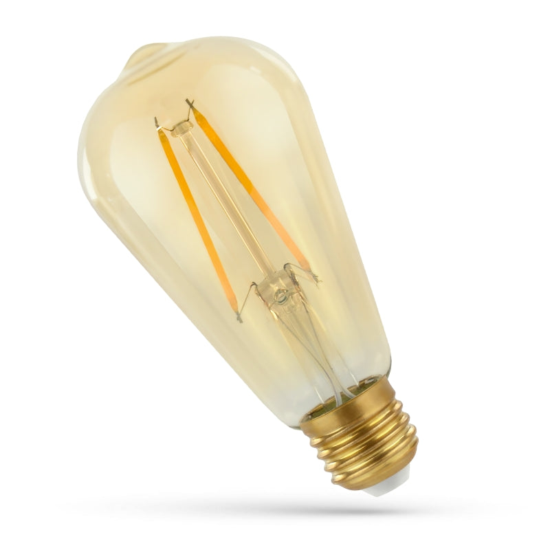 Ampoule à filament rétro Spectrum LED ST64 E27 2W 230V Blanc Chaud 240 lumens 2400K 300° Non-Variable