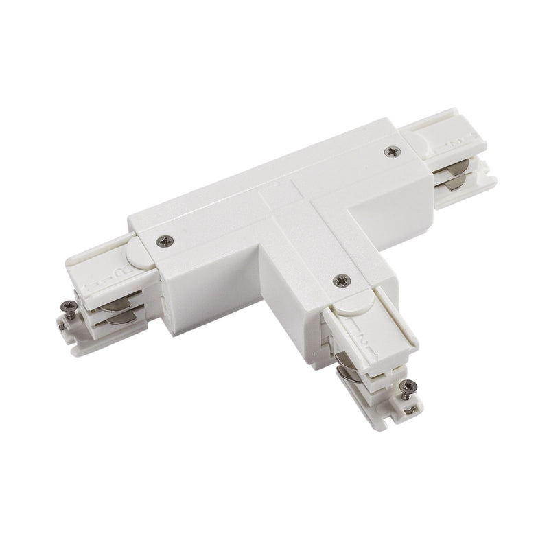 Spectrum LED track connector T2 left, 230V, IP20, aluminium housing, White finish, surface or hanging mount