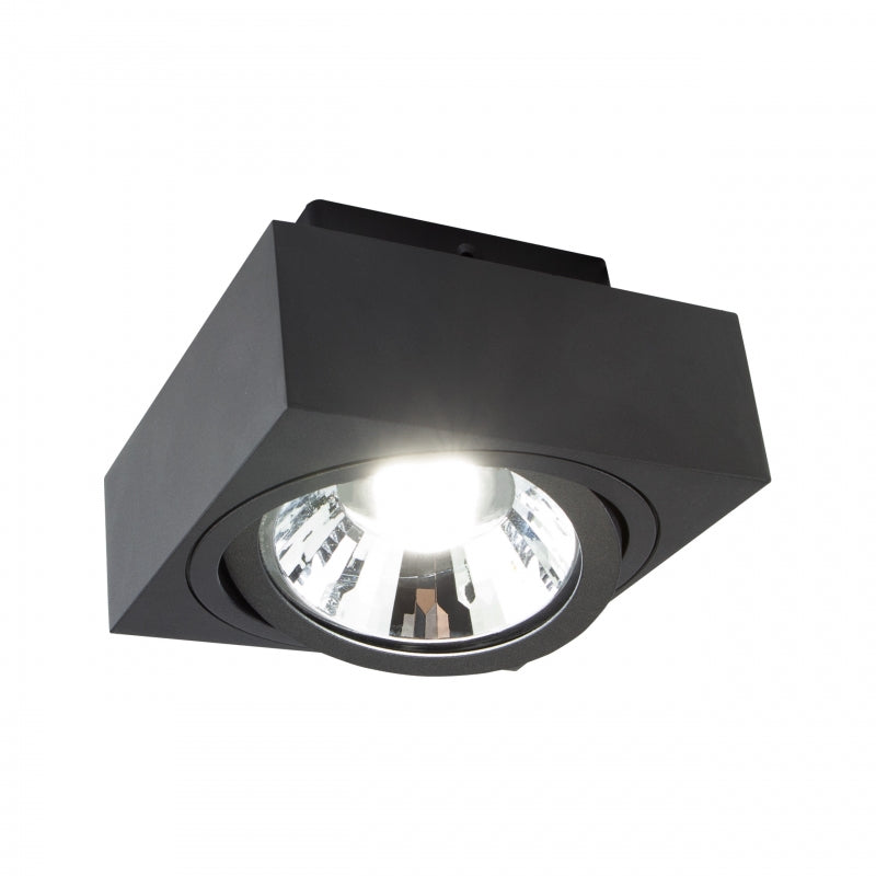 Spot LED en saillie Spectrum MIRORA AR111 GU10 Noir orientable 20W 250V IP20 145x145x85mm
