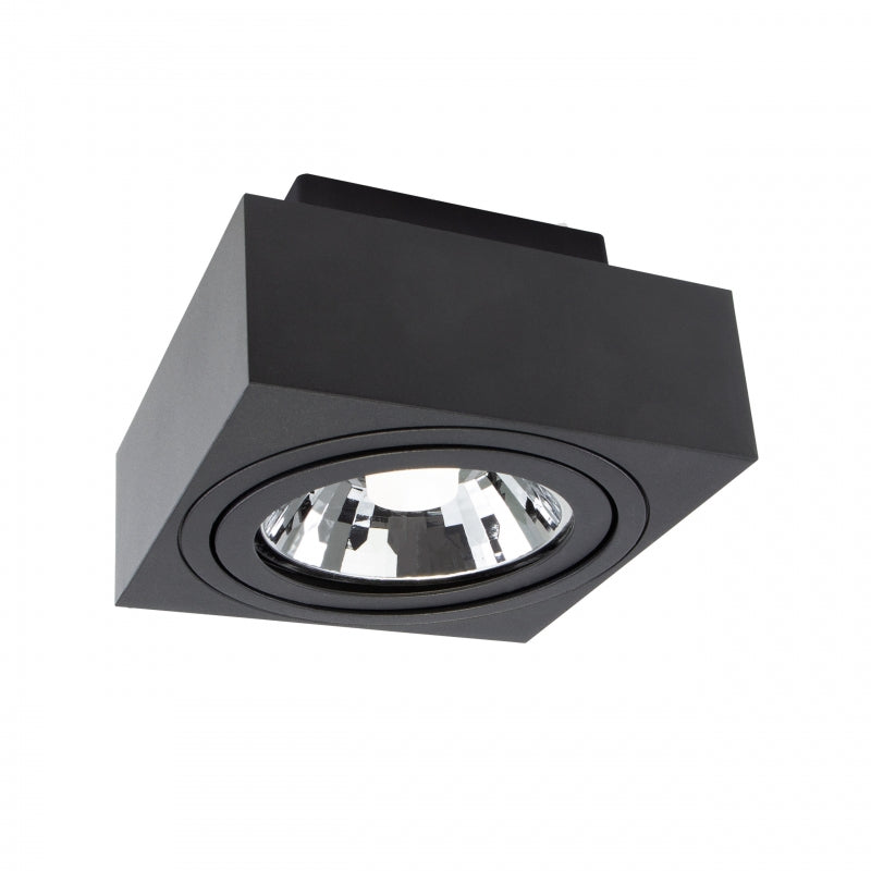 Spot LED en saillie Spectrum MIRORA AR111 GU10 Noir orientable 20W 250V IP20 145x145x85mm