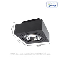 Spectrum MIRORA AR111 GU10 surface-mounted LED spot Black adjustable 20W 250V IP20 145x145x85mm