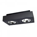 Spectrum MIRORA AR111 GU10 surface spotlight, 2x20W LED, 250V IP20, black adjustable rectangular ceiling mount