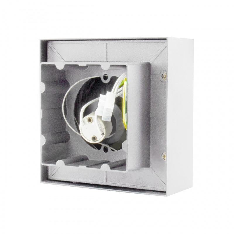 Spectrum MIRORA AR111 surface-mounted GU10 spotlight, 250V, 20W max, IP20, adjustable White aluminum housing