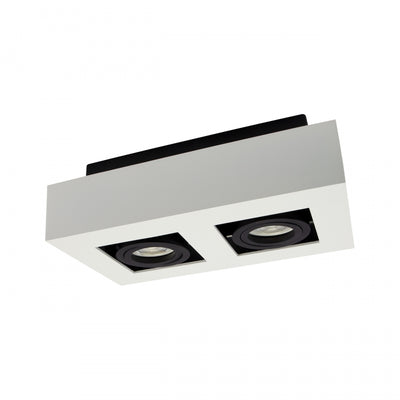Spot encastré de plafond en saillie Spectrum MIRORA GU10, 2x10W LED, 250V, IP20, orientable, aluminium Blanc Noir