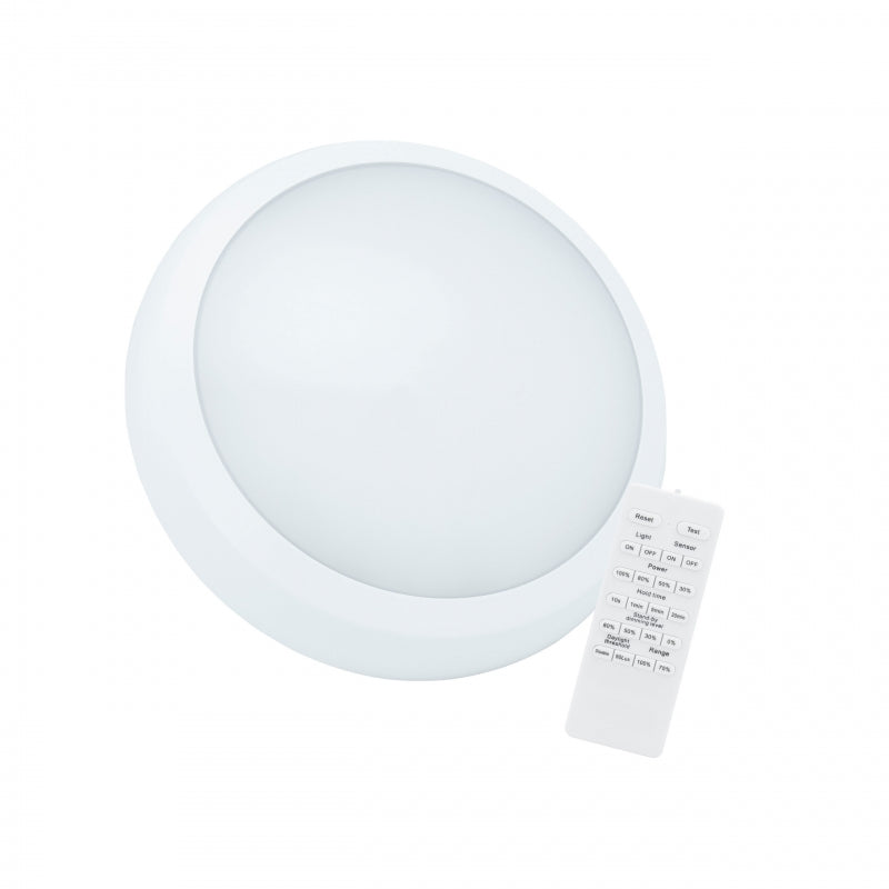 Plafonnier LED Spectrum NYMPHEA CITY PRO 2 24/30W CCT 230V IP65 IK08 4400 lumens Rond blanc avec capteur