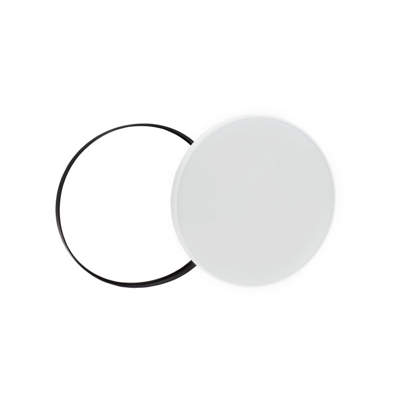 Plafonnier LED Spectrum NYMPHEA 32W 3000K 2200 lumens IP54 Blanc Noir rond 380mm montage en saillie
