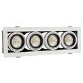 Cadre encastré LED GU10 x4 Spectrum, 4x10W, 250V, IP20, boîtier en aluminium blanc pour éclairage intérieur