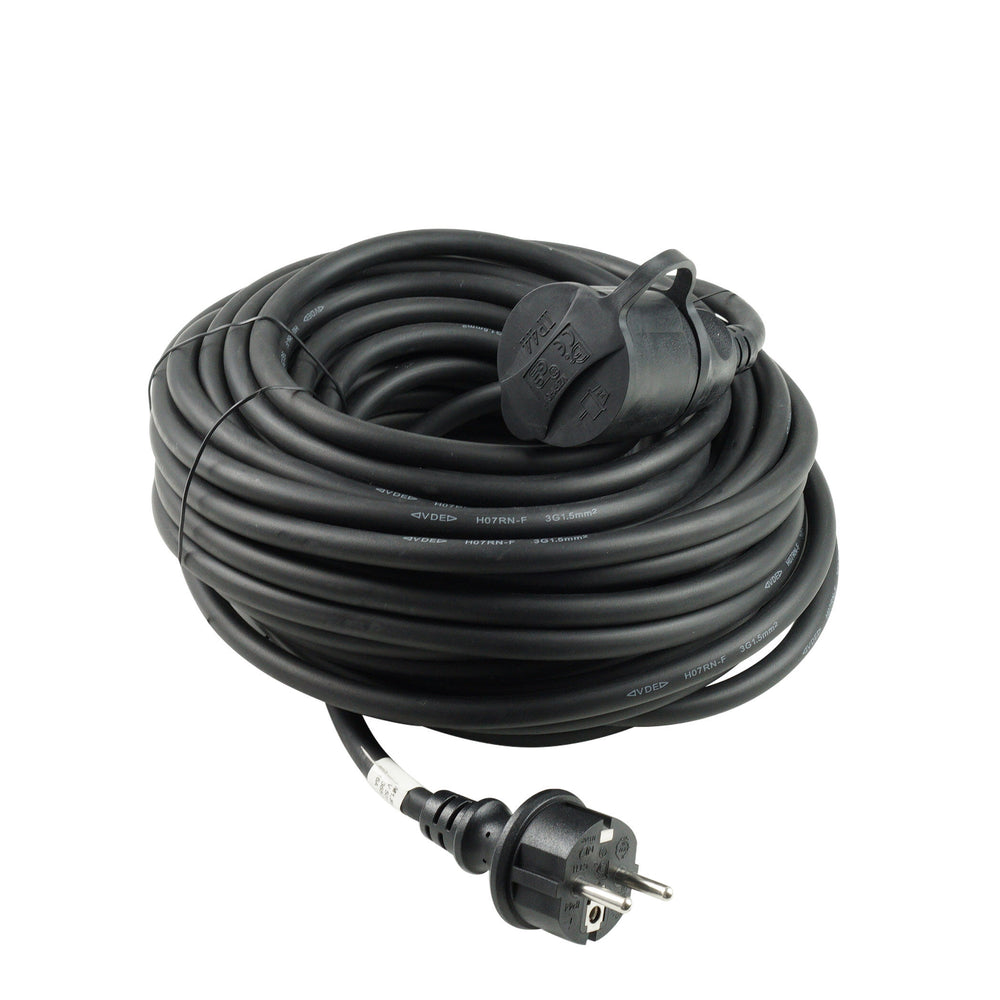 Technik industrial extension cable 20m 1-way 3x1.5mm2 H07RN-F IP44 16A heavy duty power lead