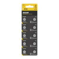 Technik Platinum pile bouton alcaline 1.5V AG7 LR57 371 SR920W, pack de 10 piles bouton fiables