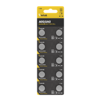 Technik Platinum Pile Bouton Alcaline AG12 LR43 186 386 1.5V B10 paquet de 10 pour montres et petits appareils