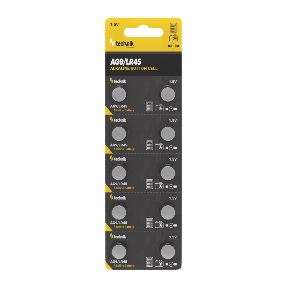 Technik Platinum pile bouton alcaline AG9 LR45 394 1.5V 40mAh lot de 10 piles bouton