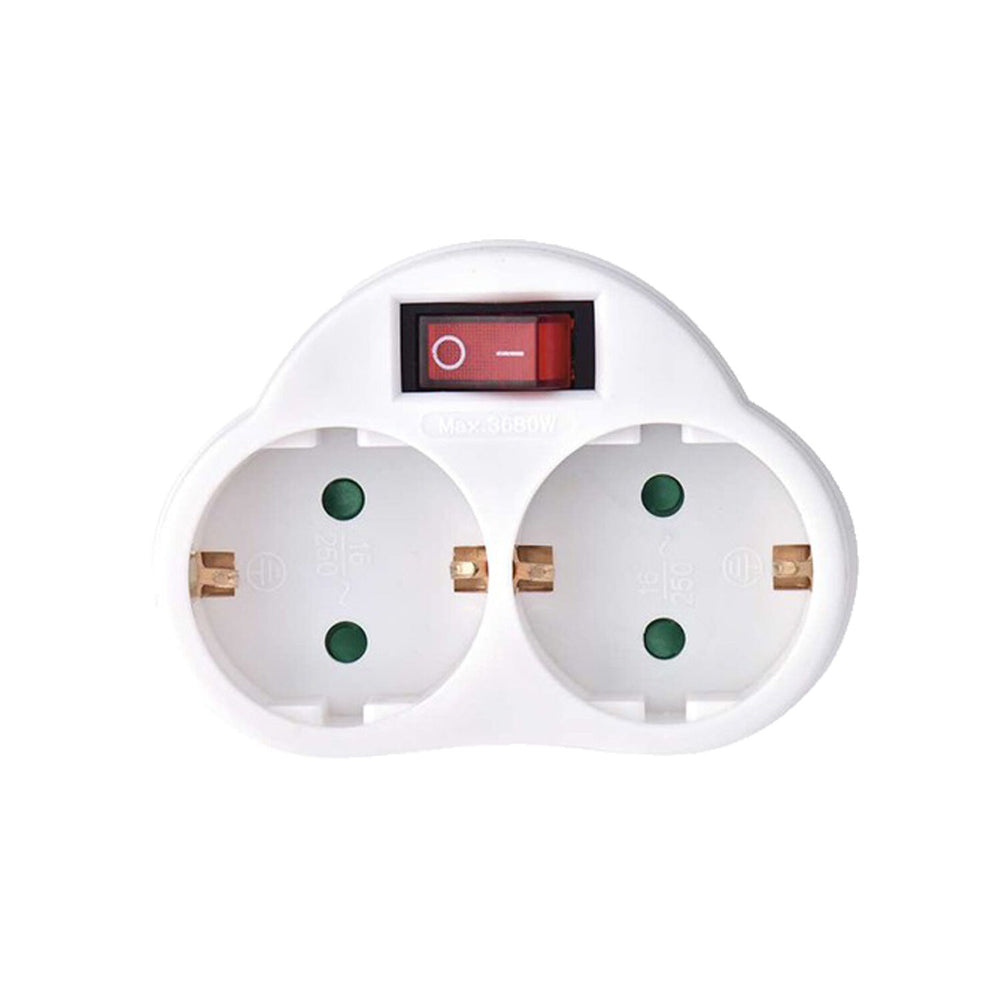 Adaptateur prise 2 voies Technik professionnel avec interrupteur 16A 250V protection enfant