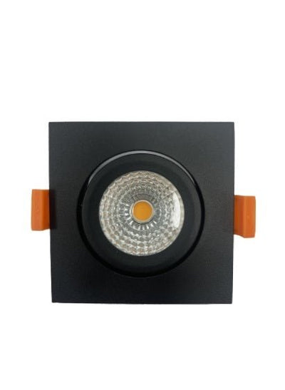Spot encastré LED noir carré 5W 500 lumens 2700K IP65 adapté à la salle de bain