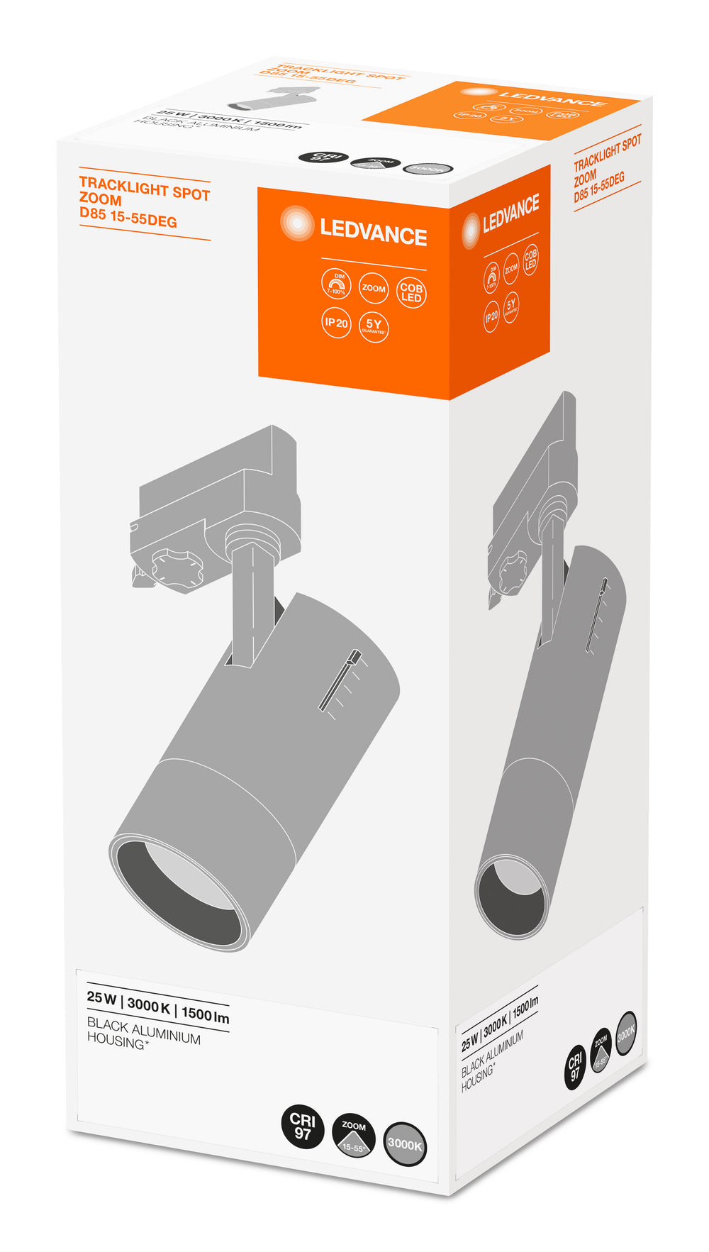 Lampe LED Tsong E27 10,5W 3000K 1521 lumens dimmable blanc chaud, aluminium or mat, IP20 IK10 CE RoHS