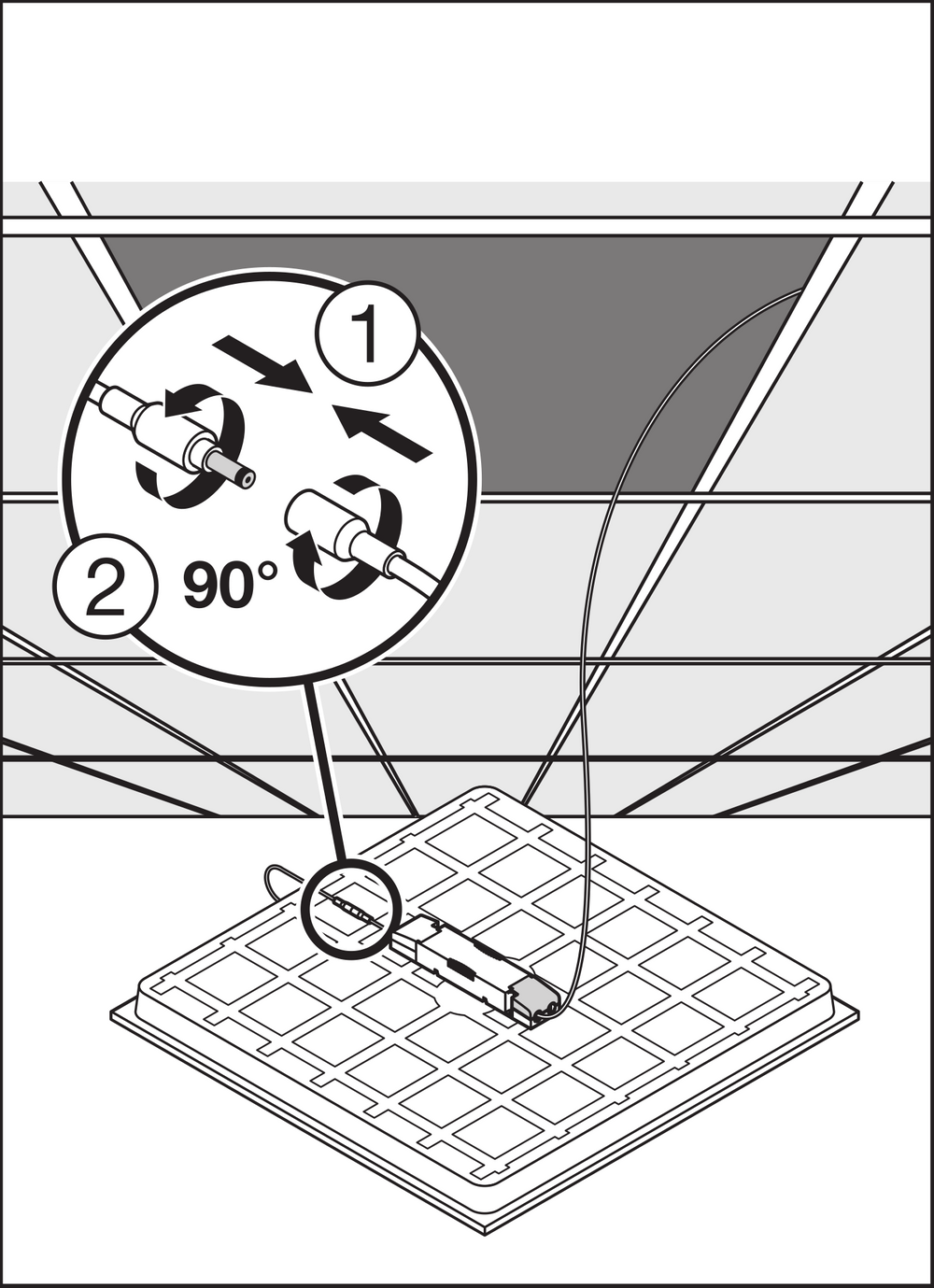 Panneau LED Tsong 33W 3000K 3630 lumens 60x60cm UGR<19 IP20 aluminium Blanc plafonnier sans scintillement