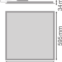 Panneau LED Tsong compact aluminium Blanc 33W 3630 lumens 4000K 60x60cm IP20 CRI 80 CE RoHS