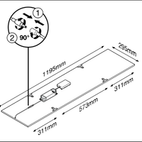 Panneau LED Tsong 33W 3000K 4320 lumens 120x30cm UGR<19 IP20 aluminium blanc sans scintillement