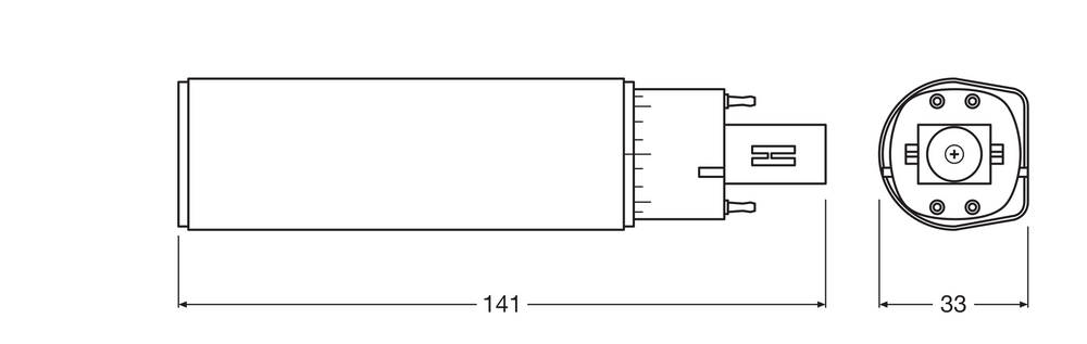Lampe Tsong LED PLC Dulux D/E G24Q-2 4 broches 10.5W 3000K 700 lumens Puce Philips IP20 230V Faisceau 120°