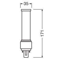 Tsong LED PLC Dulux D G24Q-3 2 broches 10,5W 3000K 1521 lumens 230V blanc chaud faisceau 120° CRI 80