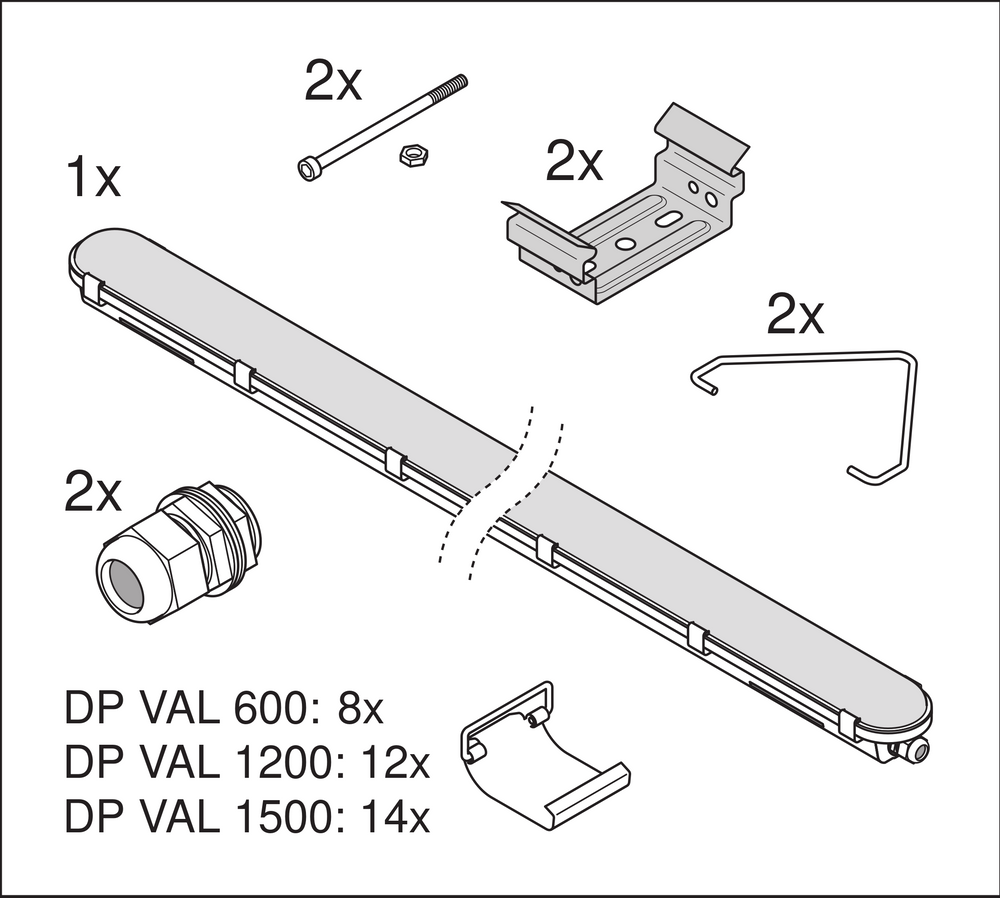 Réglette étanche LED Value 50W 4000K 6000 lumens 150cm IP65 blanc froid