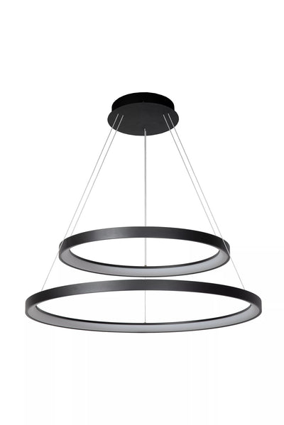 Lucide VIDAL LED pendant light Ø78cm dimmable 92W 2700K Black modern hanging lamp