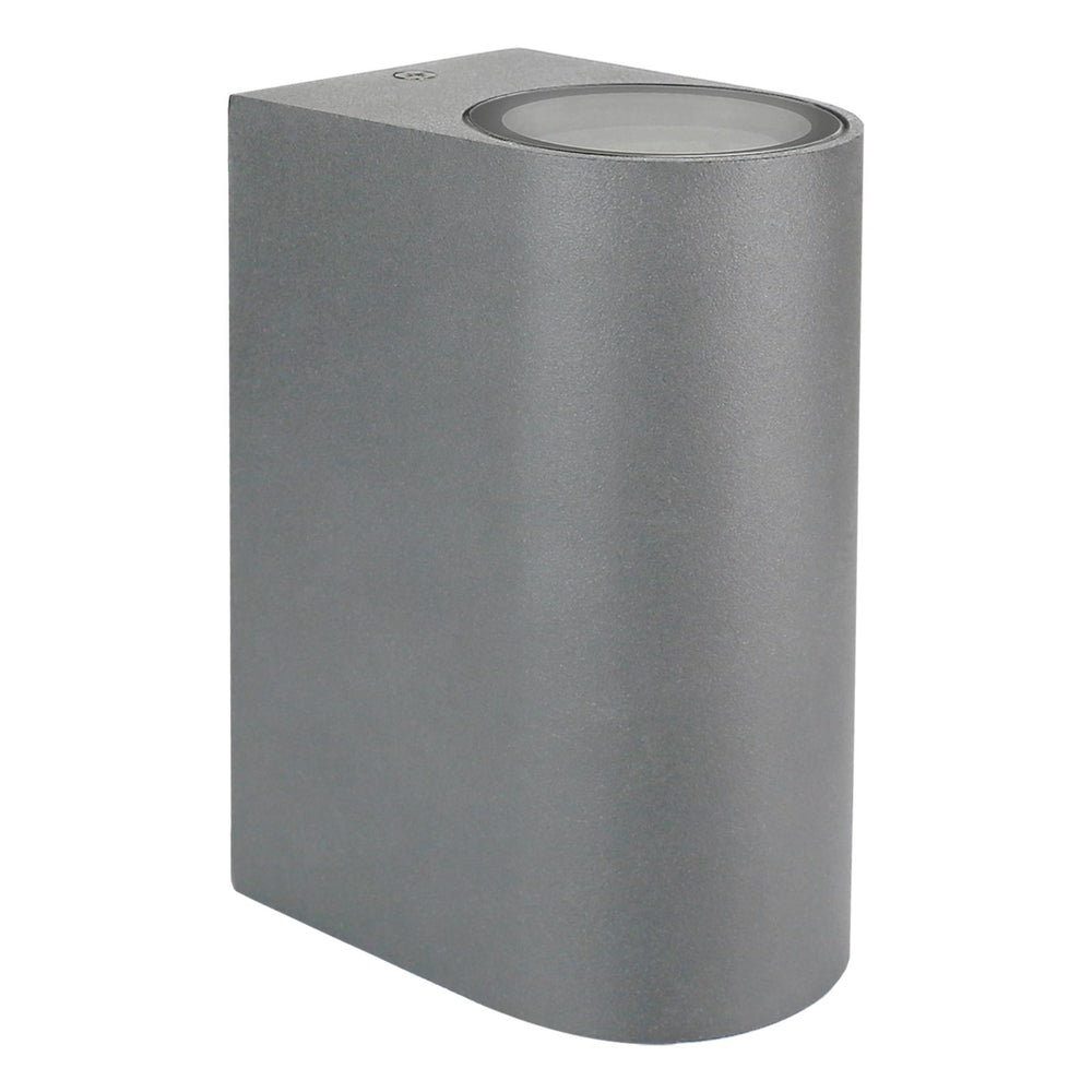 Applique murale LED Spectrum extérieur haut et bas IP54 Gris GU10 2x6W boîtier polycarbonate