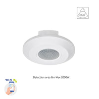 Capteur PIR intelligent Spectrum 360° montage en surface, charge 2000W, portée 8m, 1-10V, Wi-Fi BT, IP20, 230V