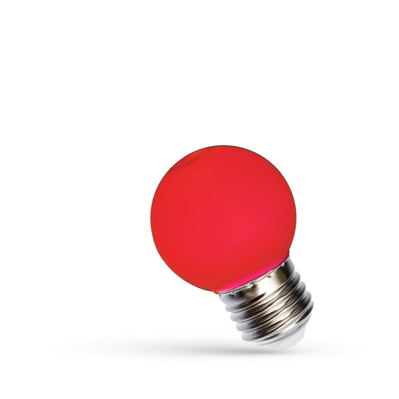 Lampe Spectrum LED G45 rouge E27 230V 1W - éclairage d'ambiance économe en énergie, durée de vie de 17000h, angle de rayonnement de 270°