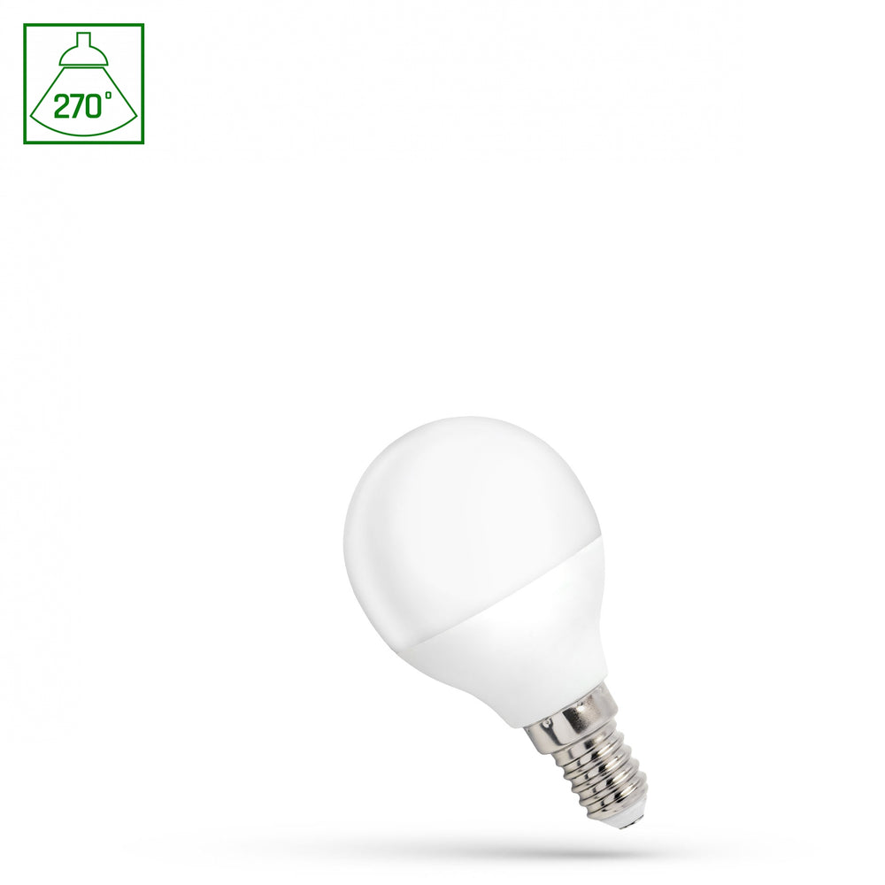 Spectrum LED bulb G45 E14 1W 230V, 6000K, 90 lumens, 270° beam angle, cool white light for indoor use