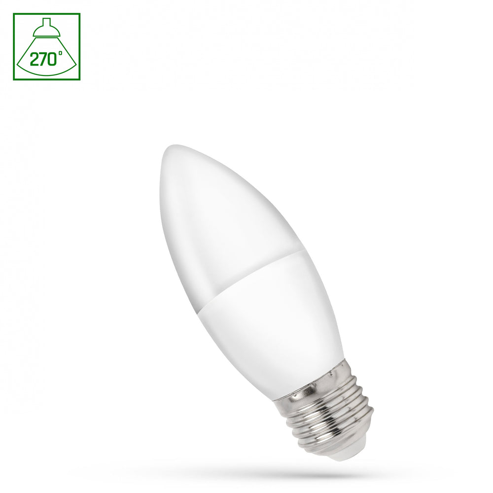 Bougie LED Spectrum C37 E27 230V 1W, 4000K, 90 lumen, lumière NW, angle 270°, IP20, longue durée de vie, économe en énergie