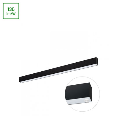 Lampadaire LED 36W Spectrum Allday avec capteur 4000K, angle de rayonnement de 115°, 112cm noir, 4900 lumens, IP20, garantie 2 ans
