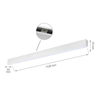 Barre LED Spectrum Allday 36W, 4000K, 4900 lumens utiles, faisceau de 115°, IP20, blanc, 112cm, montage en surface, garantie de 2 ans