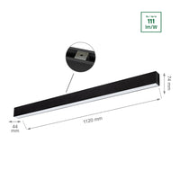 Spectrum ALLDAY GO LED surface mount light 36W 4000K 4900 lumens 230V IP20 Black 112cm